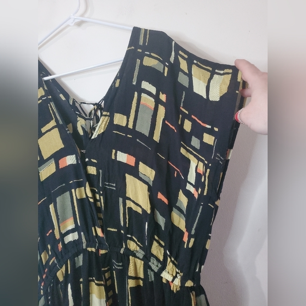 World Market Wide Leg Jumpsuit Romper Size Large/Extra Large Rayon Elastic Waist - Picture 3 of 14